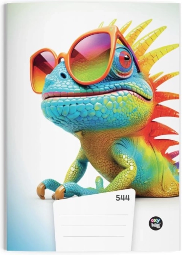 A5 hæftet, linjeret, 40 ark Chameleon