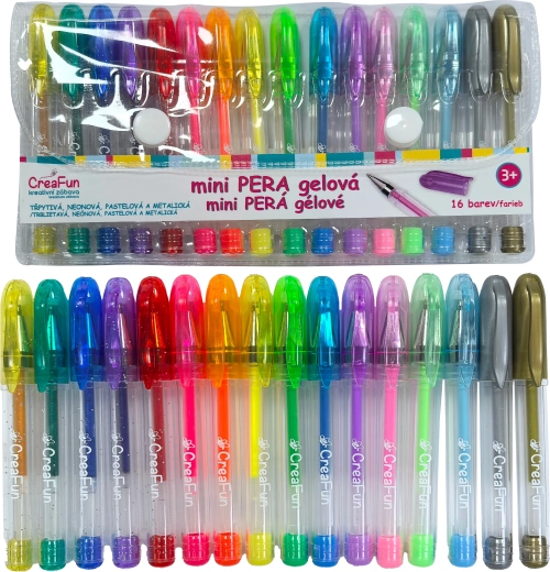 CreaFun gel-penne i miniudgave, 16 farver