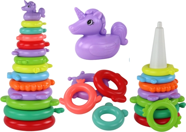 Farvet stabletårn med enhjørning – 13 ringe