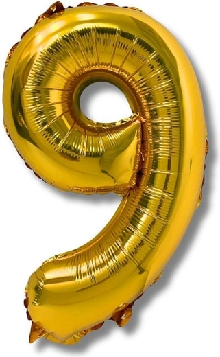 Folieballon tal 9, 40 cm, guld