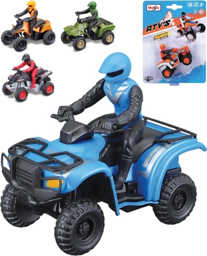 Maisto metal firhjuling ATV med kører 1:75 med tilbagetræk (pull-back) – 1 stk.