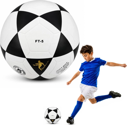 Milasa træningsfodbold størrelse 5, 22 cm, sort-hvid