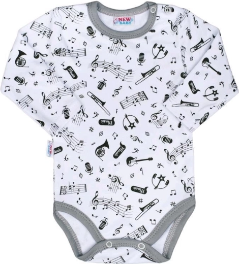 New Baby Music babybody i bomuld med lange ærmer