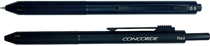 Kuglepen, multifunktionel 4-i-1 CONCORDE Chameleon, sort