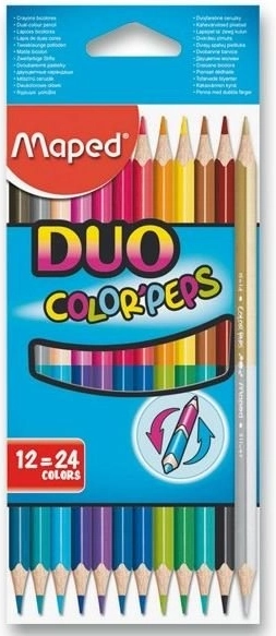 Ergonomiske trekantede farveblyanter DUO Color'Peps 12 stk.