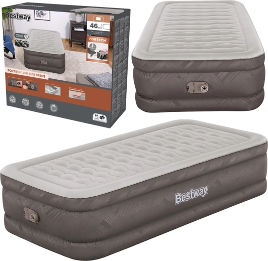 Oppustelig enkeltsengsmadras Bestway Fortech med indbygget elektrisk pumpe 191 × 97 × 46 cm