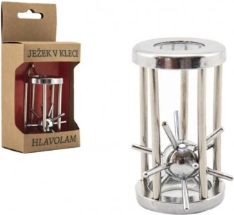 Metalpuslespil Pindsvin i bur, krom