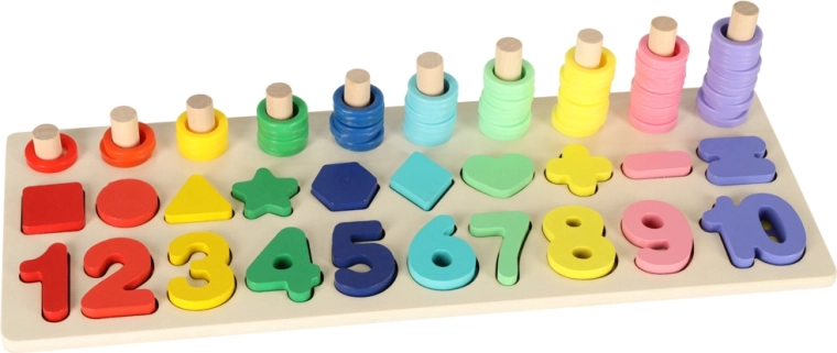 Træpædagogisk sorter og kugleramme 2-i-1 montessori 13 × 36 cm