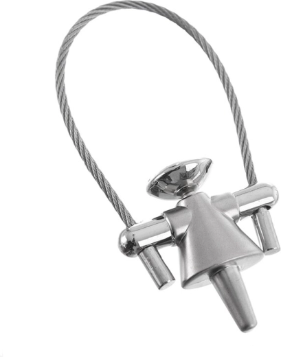 Metalnøglering med wire – dukke, 8 cm