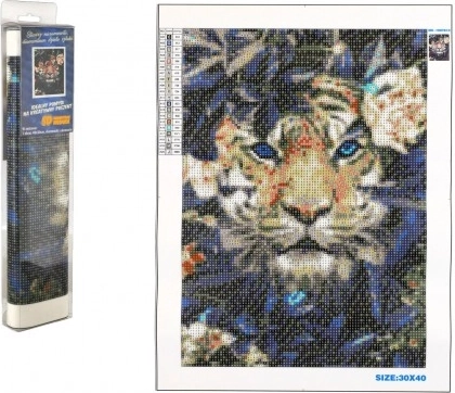 Diamantmaling Skjult Tiger 30x40 cm
