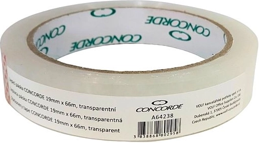 Klar tape CONCORDE 19 mm × 66 m transparent