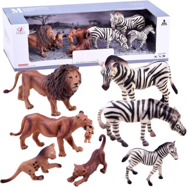Sæt med safarifigurer af zebraer og løver – Zebra og løve