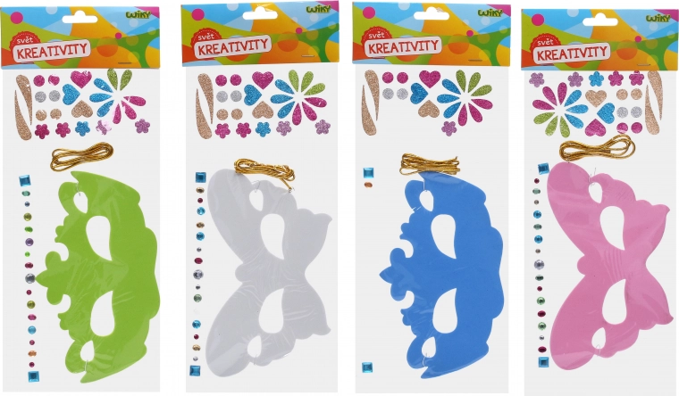 Kreativt sæt – lav din egen maske med snor og pynt