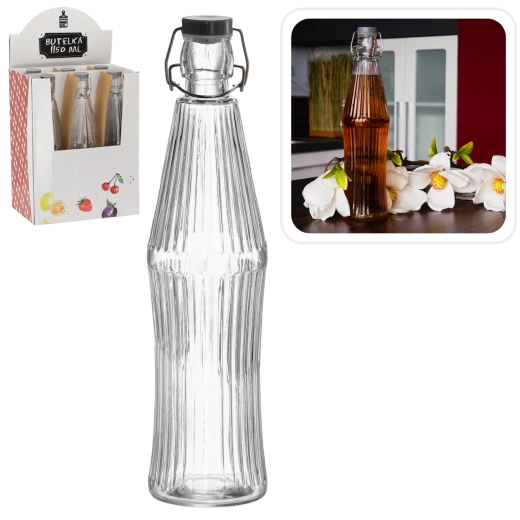 Glasflaske med mekanisk lukning 1150 ml