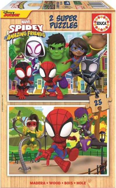EDUCA Træpuslespil Spidey og hans fantastiske venner 2x25 brikker