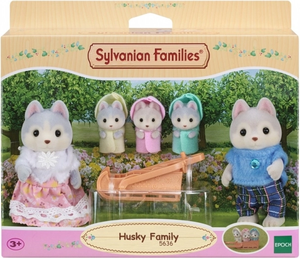 Huskyfamilie SYLVANIAN FAMILIES – figursæt med slæde