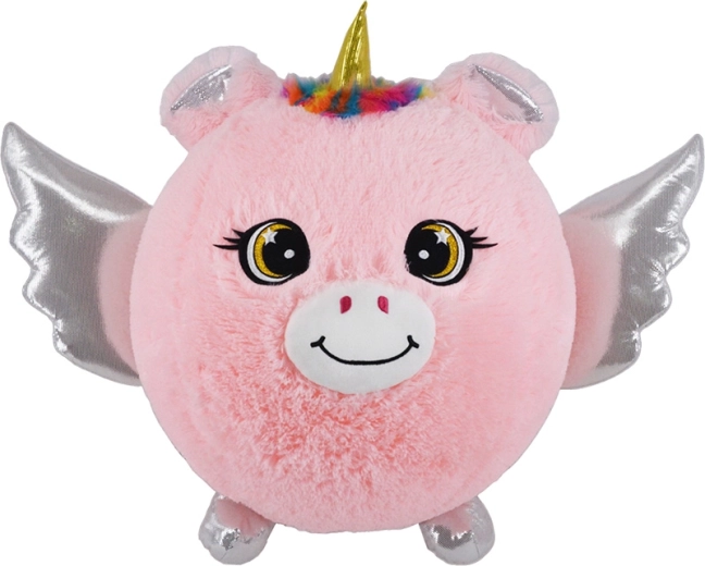 Oppustelig plysunicorn lyserød 23 cm