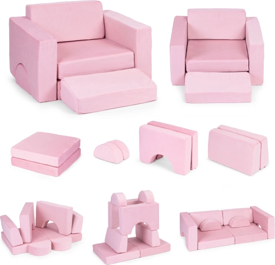 Modulær børnestol 8-i-1 ECOTOYS – Rosa