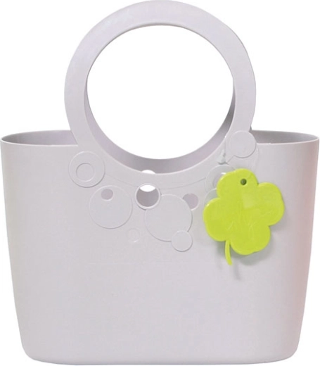 Stilfuld plasttaske Lily 40 cm – lyse lilla, rummelig tote-kurv