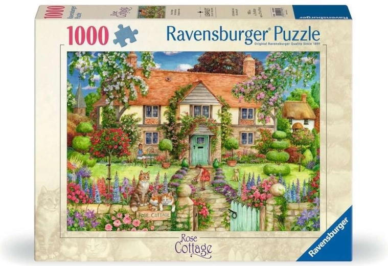 Ravensburger puslespil Hytte med roser 1000 brikker