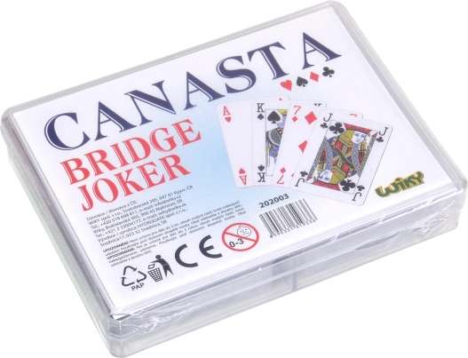 Canasta-kort i plastæske