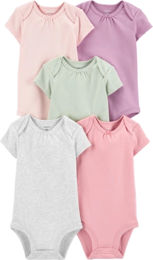 Carter's pigebody med kortærme, monokrom, 5 stk., størrelse 56 (NB)