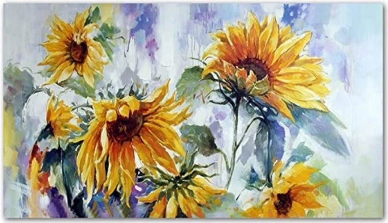 Diamantmaling solsikker 80 × 40 cm
