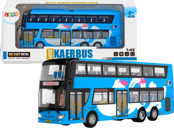 Blå dobbeltdækkerudflugtsbus 1:42