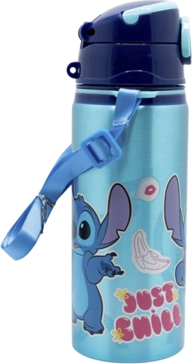Disney Stitch børne pop-up drikkeflaske i aluminium med sugerør 730 ml - 1 stk.
