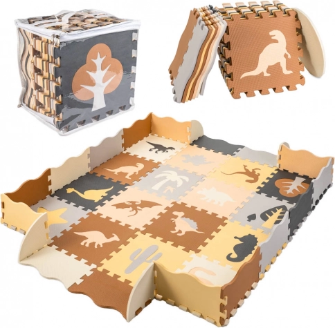 Skumlegegulv puslespil dinosaurer 143 × 143 cm, 36 dele