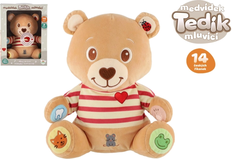 Talende plysbamse Teddi med tjekkiske børnerim