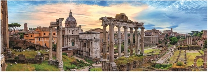 Clementoni panorama-puslespil 1000 brikker Rom – Forum Romanum ved solnedgang (High Quality Collection)