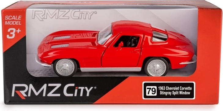 Metalmodel Chevrolet Corvette Stingray 1963 Split Window 1:35 rød