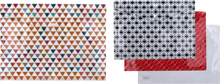 Mappe med trykknap 35 × 25 cm (4 typer)