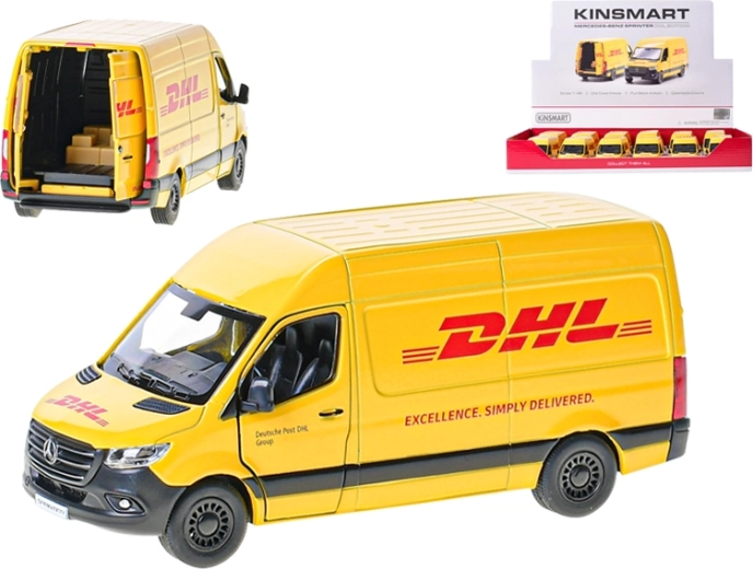 Metalmodel af varevogn Mercedes‑Benz Sprinter DHL 1:48 Kinsmart