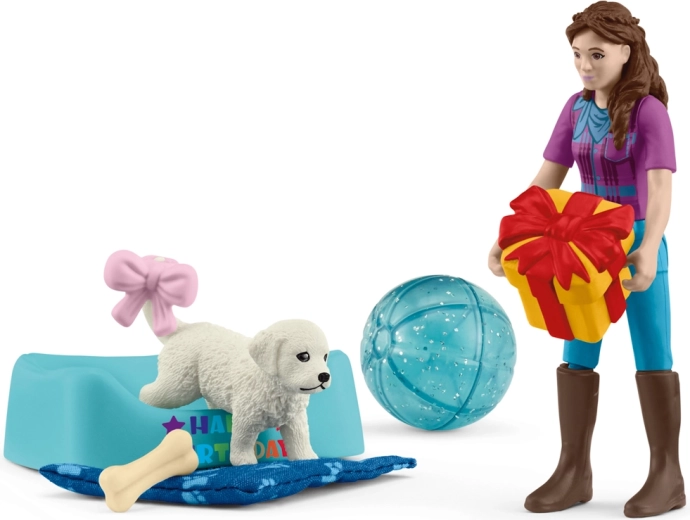 Schleich Pocket Set: fødselsdagsfest med Lisa og hvalpen