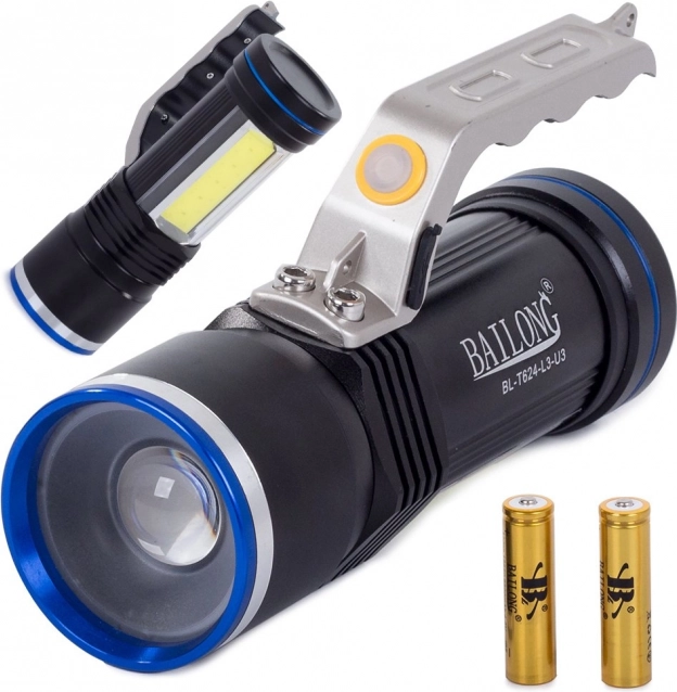 Militær LED lommelygte med Cree XM-L3-U3 Zoom fra Bailong