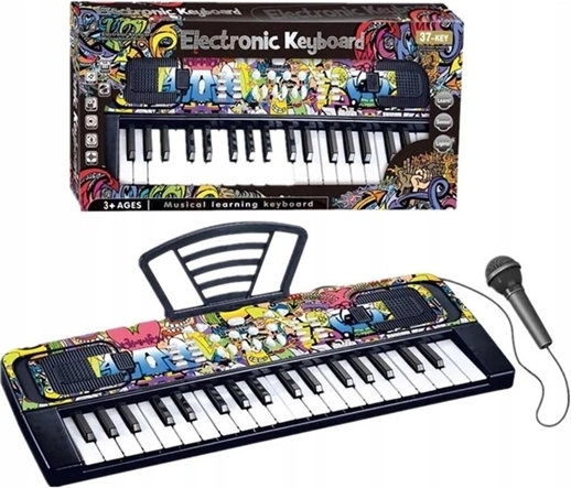 Børneelektronisk keyboard med mikrofon (37 tangenter)