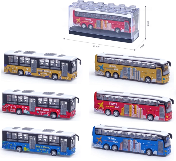 Metalmodel af skolebus 1:64 med åbnende døre