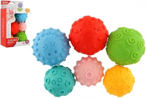 Sæt med sensoriske gummibolde til babyer 6 stk.