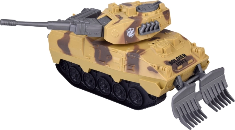 Kampvogn med drejelig tårn og skovl