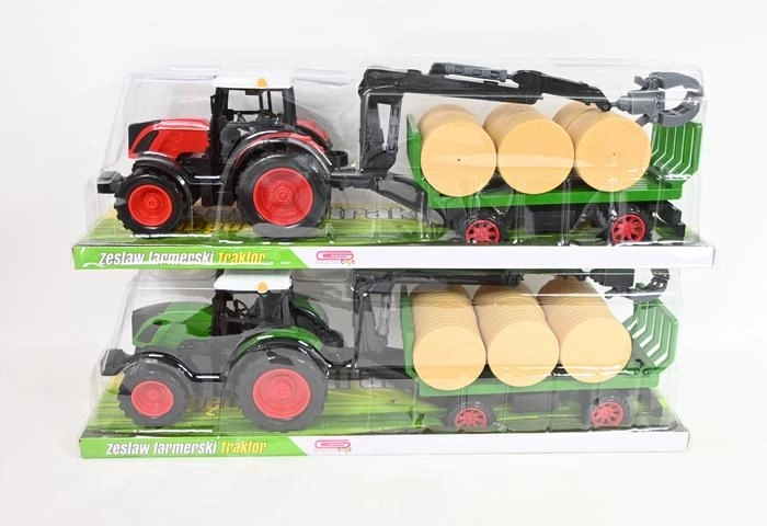 Traktor med skovvogn og læssearm