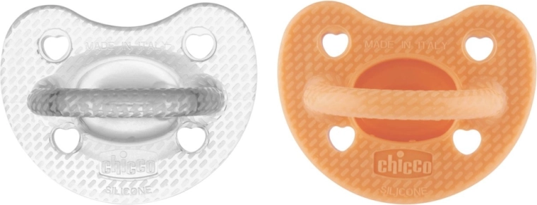 Chicco sut Physio Luxe orange-grå 6–16 mdr., 2 stk.