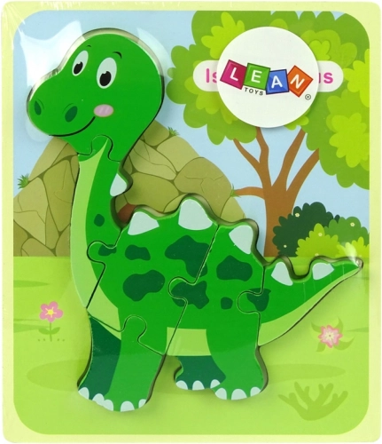 Træ puslespil dinosaur grøn