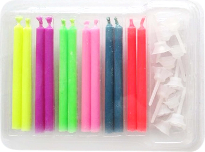 TORO kagelys med holder og farvet flamme, 12+12 stk.