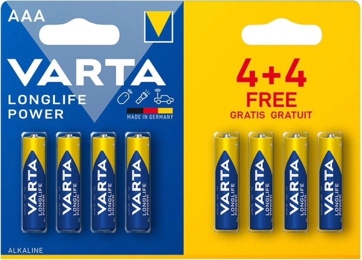 Alkaliske batterier AAA LR03 1,5 V Longlife Power VARTA (8 stk.)