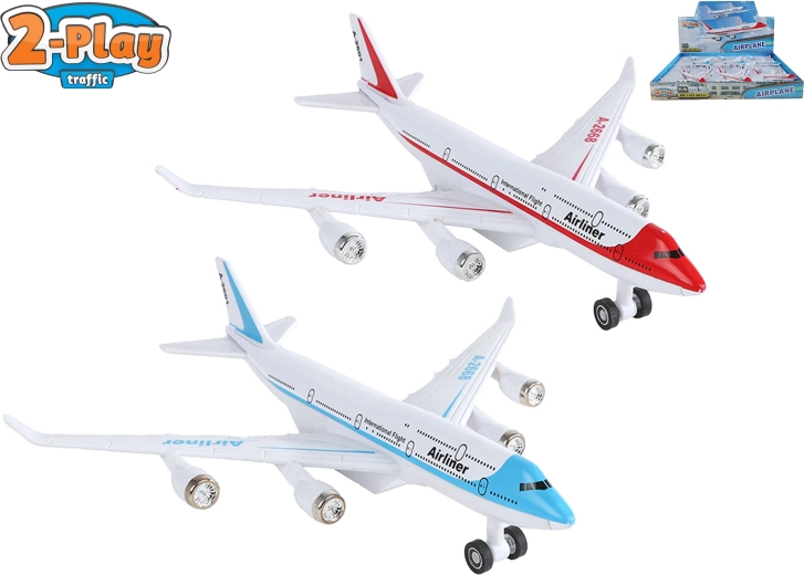 2-Play Traffic metalmodel af fly med tilbagetræk 16 cm