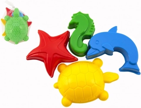 Plastforme til sand – havdyr, sæt med 4 stk i net