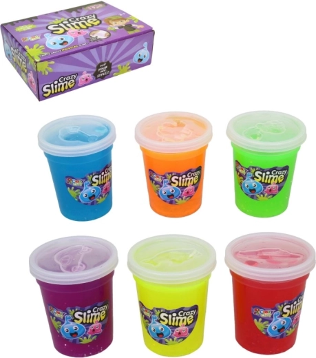 Crazy Slime – sæt med 12 farvede kopper i display, 7 cm