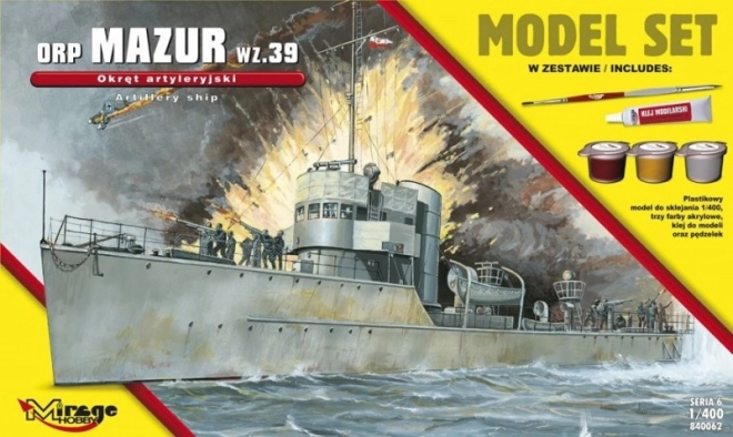 ORP Mazur 1939 plastmodelskib 1:400 byggesæt
